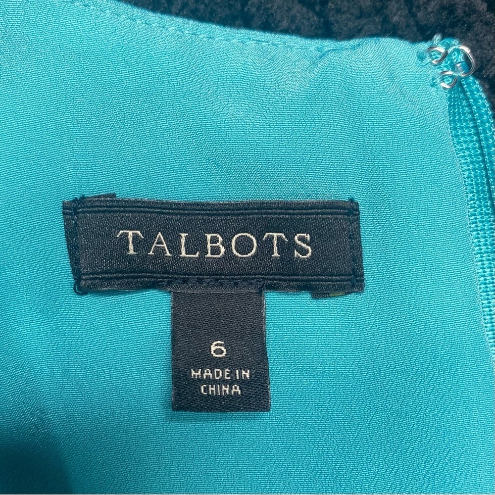 Talbots Silk Dress Women’s 6 Aqua Knee Length Back Zipper Lined LUXURY - Picture 3 of 12